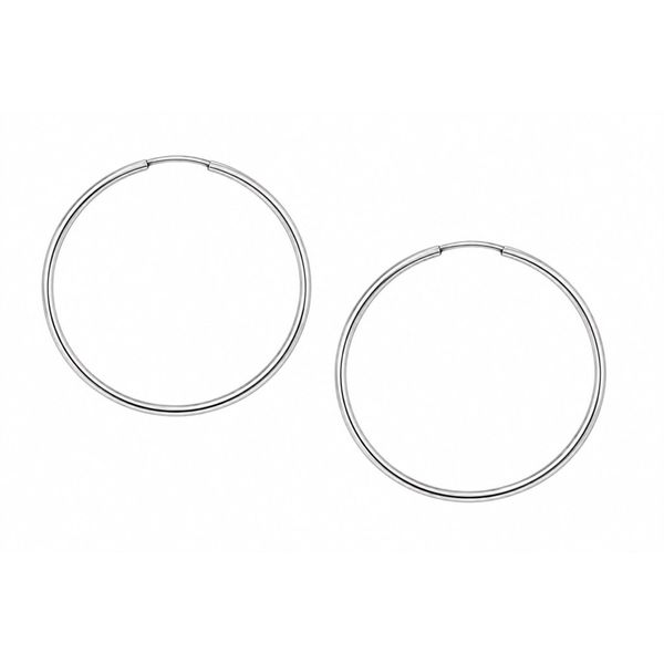 14K White Gold 20mm Sleeper Hoop Earrings Barthau Jewellers Stouffville, ON