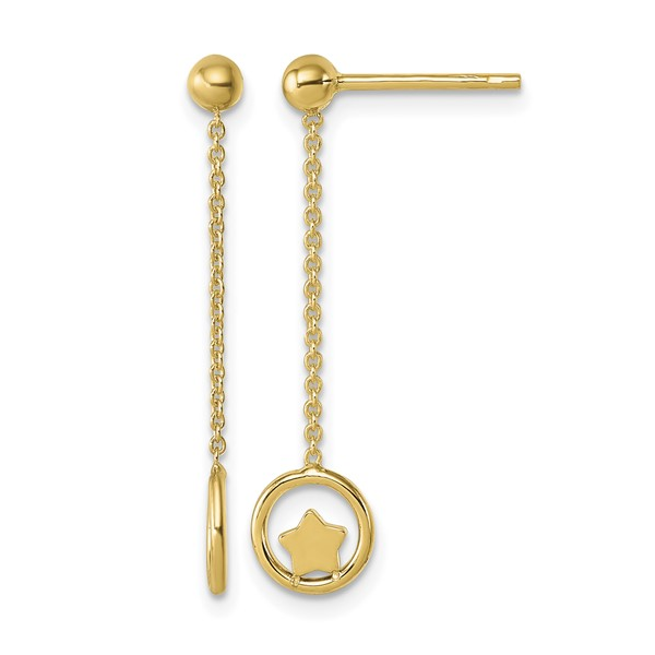 14K Yellow Gold Chain & Star Dangle Earrings Barthau Jewellers Stouffville, ON