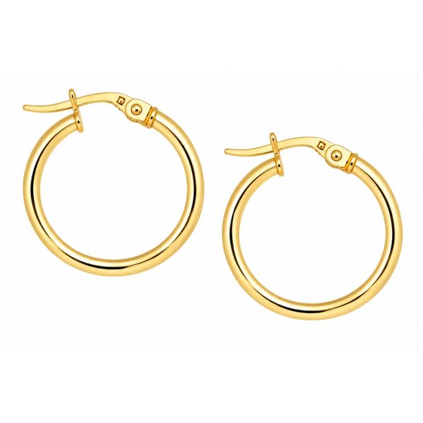 10K Yellow Gold Hoop Earrings – 19mm Diameter × 2mm Tube Barthau Jewellers Stouffville, ON