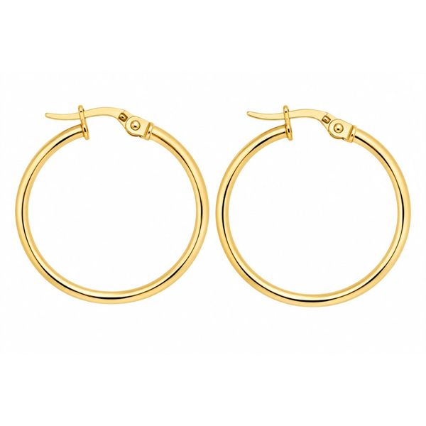 10K Yellow Gold 30mm Hoop Earrings 2.5mm Tube Barthau Jewellers Stouffville, ON