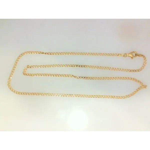 14K Yellow Gold 2MM Open Curb Chain 18