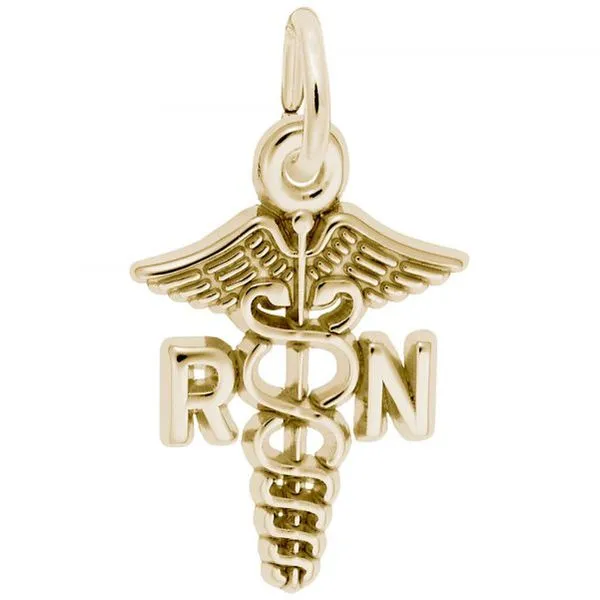 10K Yellow Gold Charm RN Caduceus Barthau Jewellers Stouffville, ON