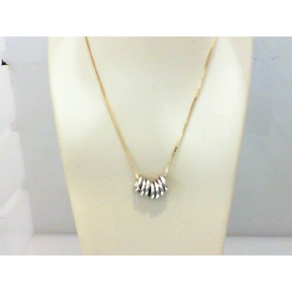 14K Yellow & White Gold Fancy Necklace 18