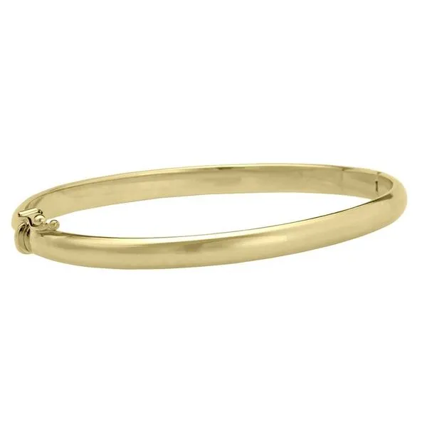 10K Yellow Gold 5.5mm Hinged Dome Bangle Image 2 Barthau Jewellers Stouffville, ON