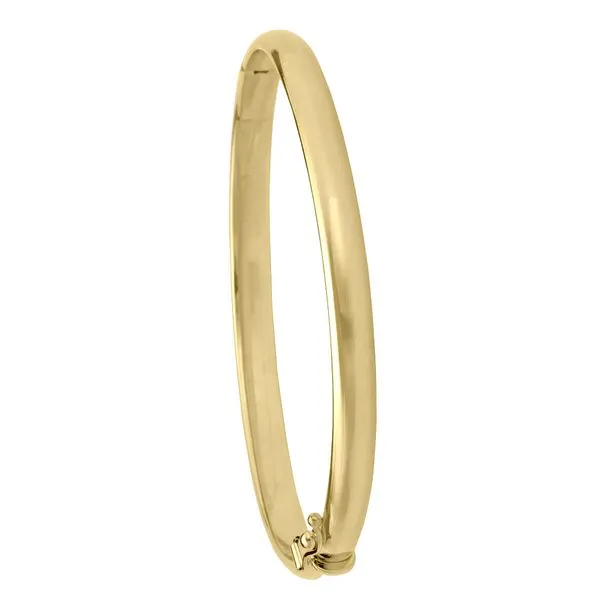 10K Yellow Gold 5.5mm Hinged Dome Bangle Barthau Jewellers Stouffville, ON