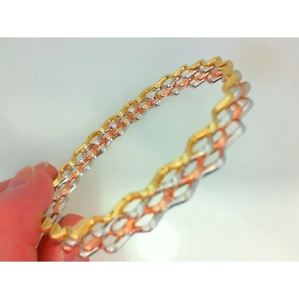 14K Tri Colour Gold Solid Bangle Bracelet Barthau Jewellers Stouffville, ON