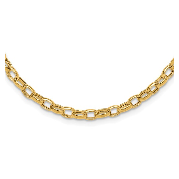 14K Yellow Gold Fancy Oval Link Bracelet, 8
