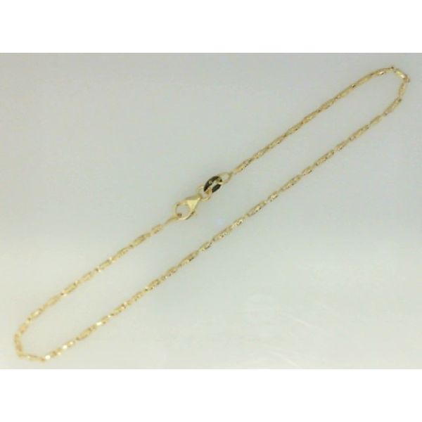 14K Yellow Gold Diamond Cut Fine Link Bracelet, 8.25