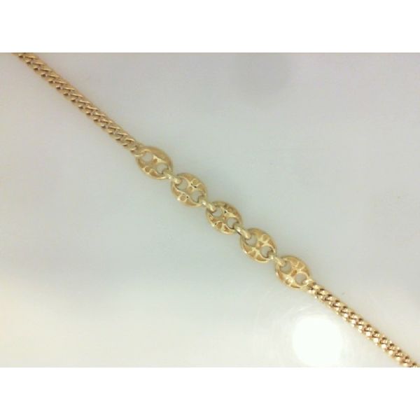 14K Yellow Gold Fancy Link Bracelet 7.5
