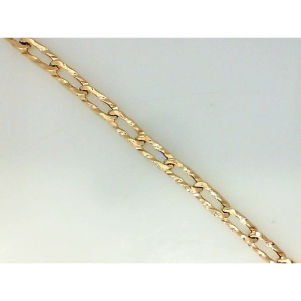 14K Yellow Gold Hammered Paperclip Link Bracelet 7.5