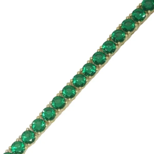 Sterling Silver/Gold Plated Emerald Tennis Bracelet Barthau Jewellers Stouffville, ON