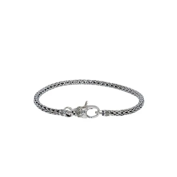 KEITH JACK Sterling Silver 3mm Round Dragon Weave Bracelet, 7