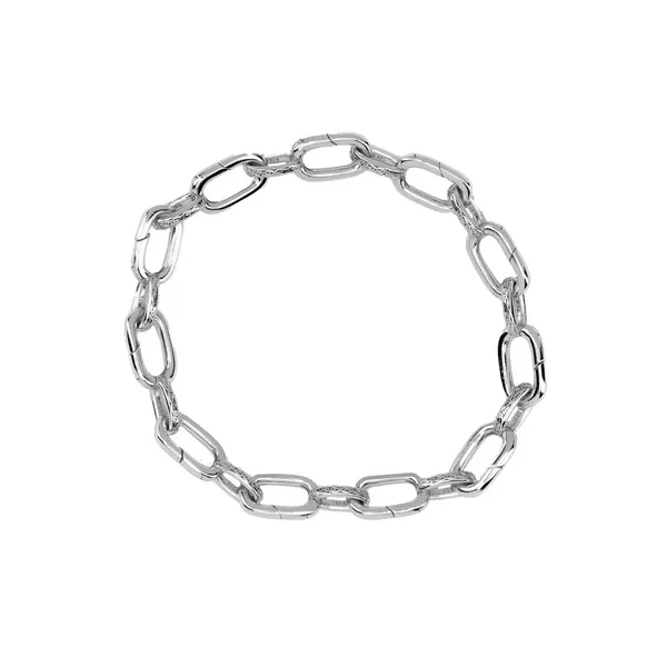 Sterling Silver KEITH JACK Oxidized 11 Link Charm Bracelet, Approx. 8