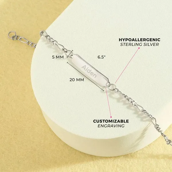 Sterling Silver Figaro Boys Ident Bracelet Image 2 Barthau Jewellers Stouffville, ON