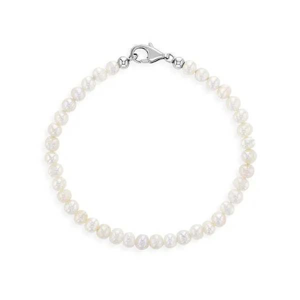 Sterling Silver Freshwater Cultured Pearl Kids Bracelet 5.5