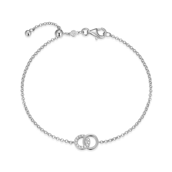 Sterling Silver MONTE LUNA Lab Grown Diamond Double Circle Bracelet, 7.75