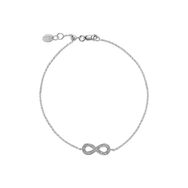 Sterling Silver Cubic Zirconia CZ Infinity Symbol Bracelet 7.5