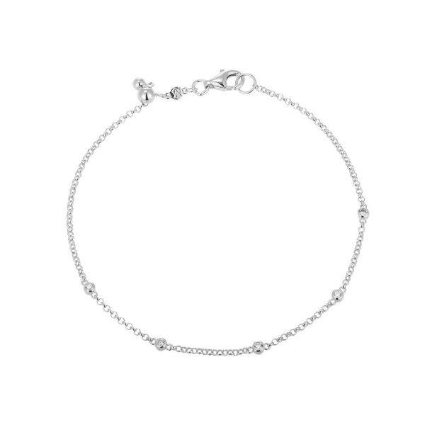 Sterling Silver Monte Luna Lab-Grown Diamond 5 Stone Station Bracelet, 7.75