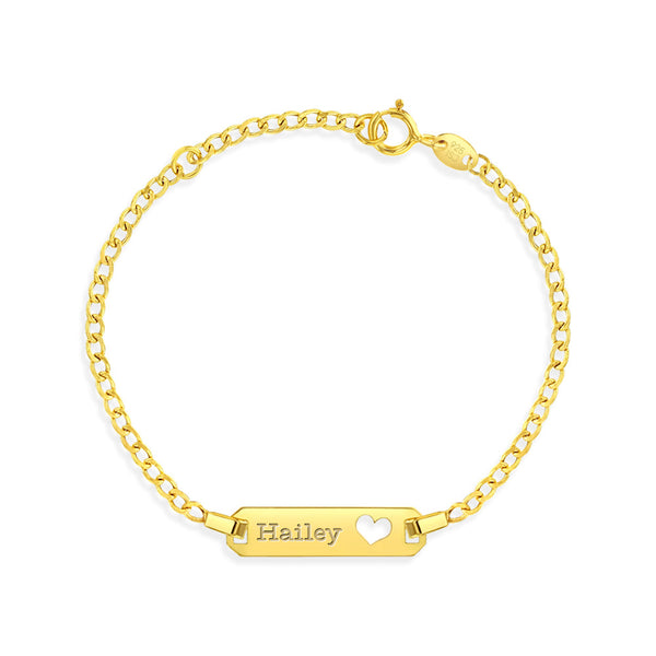 Sterling Silver Gold Plated Children's Ident Bracelet. 4.5