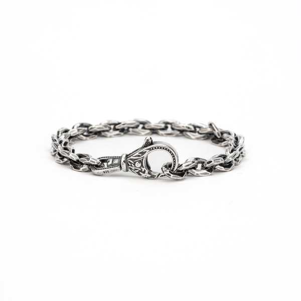 Sterling Silver KEITH JACK Bevel Link Chain Bracelet 8.5