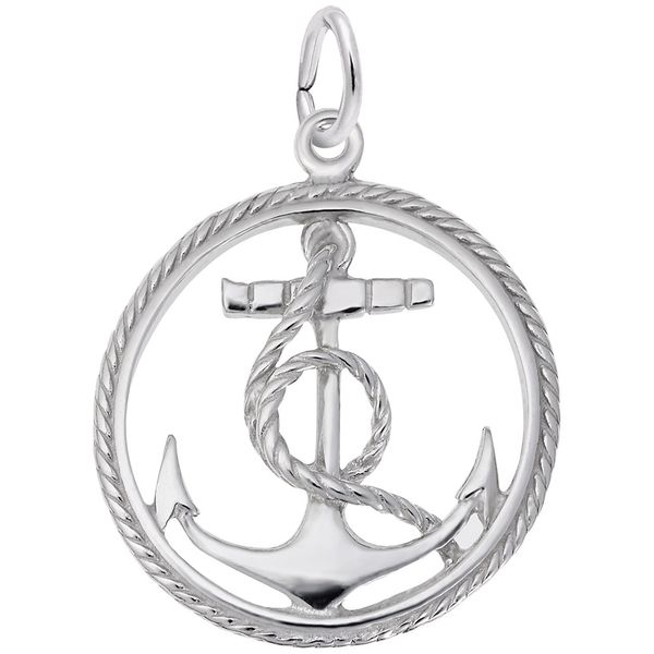 925 Charm Ship's Anchor In Circle Barthau Jewellers Stouffville, ON