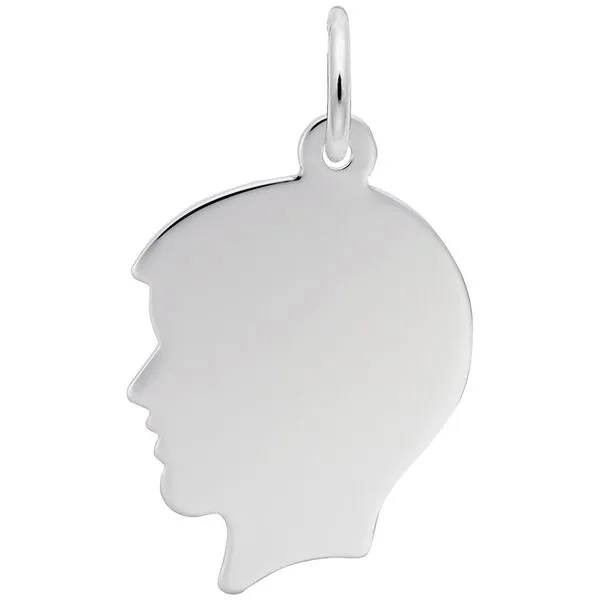 925 Charm Boy's Head Plain Flat Barthau Jewellers Stouffville, ON