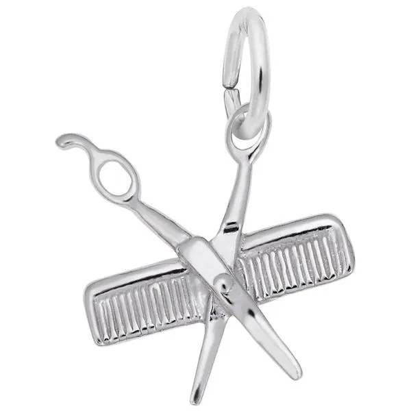 Sterling Silver Comb & Scissors Charm Barthau Jewellers Stouffville, ON