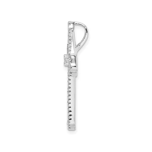 Sterling Silver Pink/Clear Cubic Zirconia Cross Pendant Image 2 Barthau Jewellers Stouffville, ON