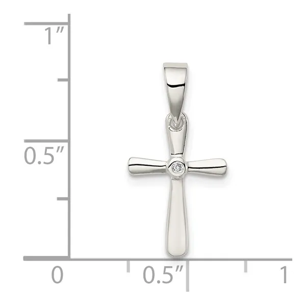 Sterling Silver Cross With Cubic Zirconia Image 3 Barthau Jewellers Stouffville, ON