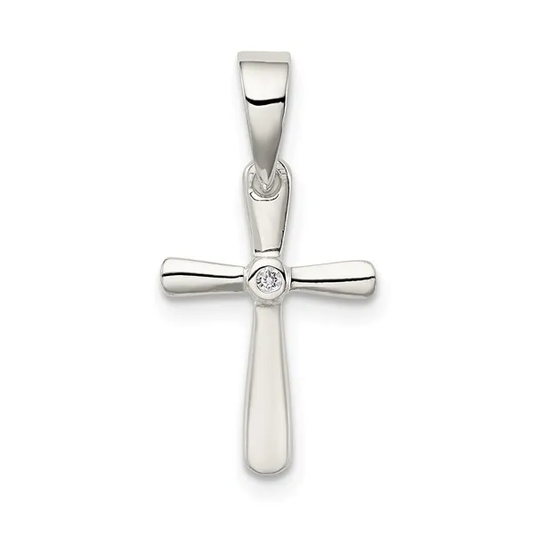 Sterling Silver Cross With Cubic Zirconia Barthau Jewellers Stouffville, ON