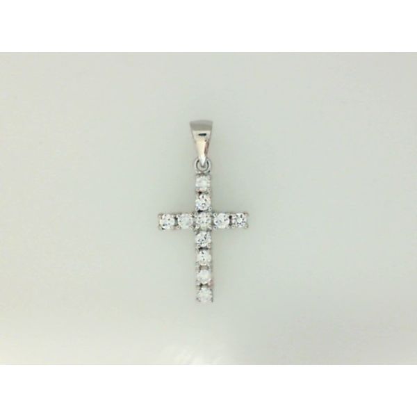 Sterling Silver Cubic Zirconia Med Cross Barthau Jewellers Stouffville, ON
