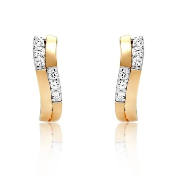 925 Larus Earrings Huggies GP And CZ Barthau Jewellers Stouffville, ON