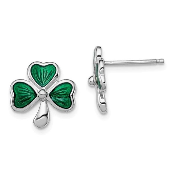 925 Emerald Shamrock  Earrings Barthau Jewellers Stouffville, ON