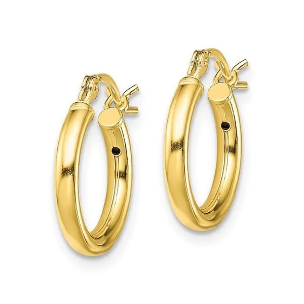 925/Gold Vermeil 2mm Hoop Earring 14mm Diameter Image 2 Barthau Jewellers Stouffville, ON