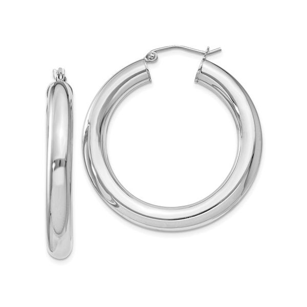 925 5mm Hoop Earrings 35 mm Diameter Barthau Jewellers Stouffville, ON