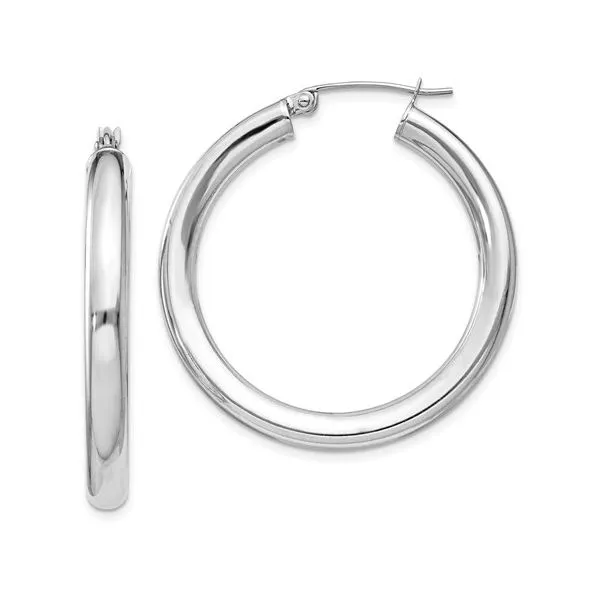 925 5mm Hoop Earrings 35 mm Diameter Barthau Jewellers Stouffville, ON