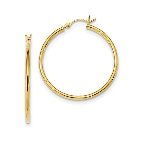 925/Gold Vermeil 2mm Hoop Earring 35mm Diameter Barthau Jewellers Stouffville, ON