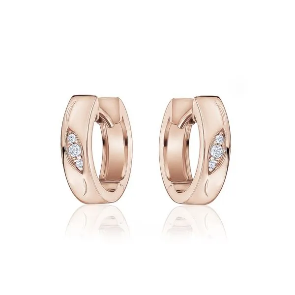 Sterling Silver/Rose Gold Plated Cubic Zirconia Huggie Earrings Barthau Jewellers Stouffville, ON