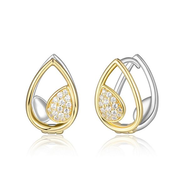 Sterling Silver/Gold Plated Cubic Zirconia ELLE Earrings Barthau Jewellers Stouffville, ON