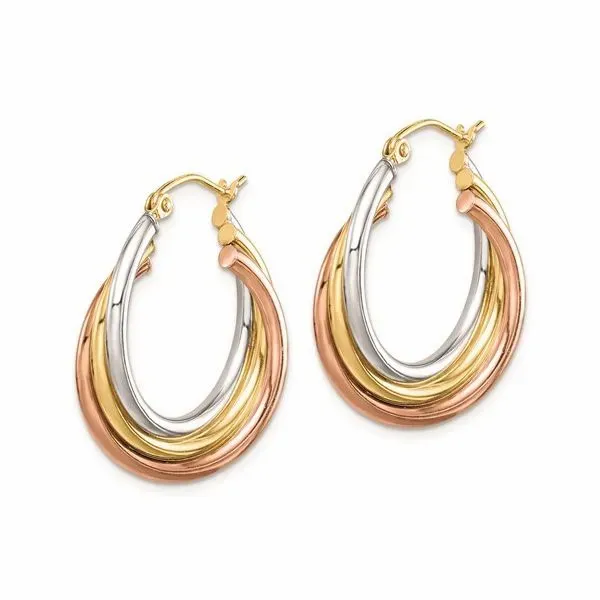 Sterling Silver/Gold & Rose Gold Plated Hoop Earrings Image 2 Barthau Jewellers Stouffville, ON