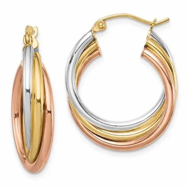 Sterling Silver/Gold & Rose Gold Plated Hoop Earrings Barthau Jewellers Stouffville, ON