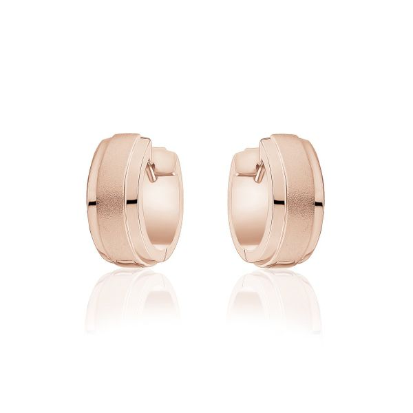 Sterling Silver/Rose Gold Plated Huggie Earrings Barthau Jewellers Stouffville, ON