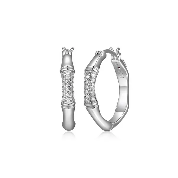 Sterling Silver Cubic Zirconia Hoop ELLE Earrings Barthau Jewellers Stouffville, ON