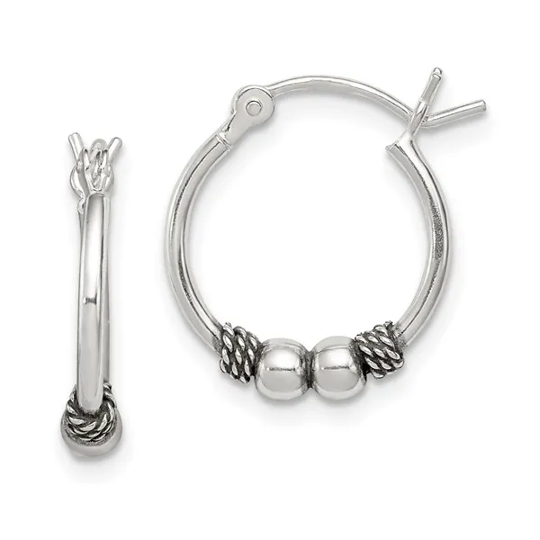 Sterling Silver Antiqued Hoop Earrings Barthau Jewellers Stouffville, ON