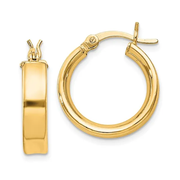 Sterling Silver/Gold Plated 15MM Flat Hoop Earrings Barthau Jewellers Stouffville, ON