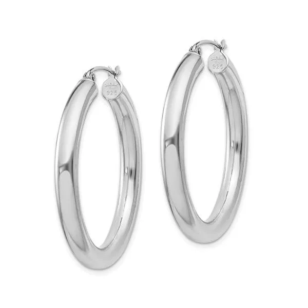 Sterling Silver 35MM Hoop Earrings Image 2 Barthau Jewellers Stouffville, ON