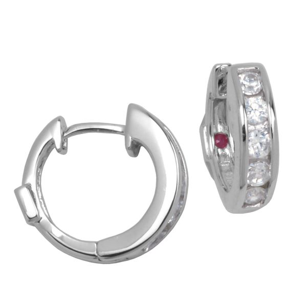 Sterling Silver Cubic Zirconia Hoop ELLE Earrings Barthau Jewellers Stouffville, ON