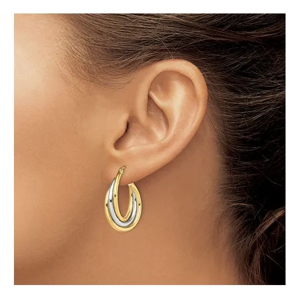 Sterling Silver/Gold Plated Hoop Earrings Image 2 Barthau Jewellers Stouffville, ON