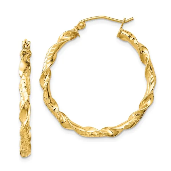 Sterling Silver Gold Plated Twist Hoop Earrings Barthau Jewellers Stouffville, ON