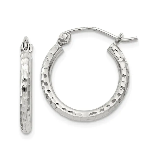Sterling Silver Diamond Cut Hoop Earrings Barthau Jewellers Stouffville, ON